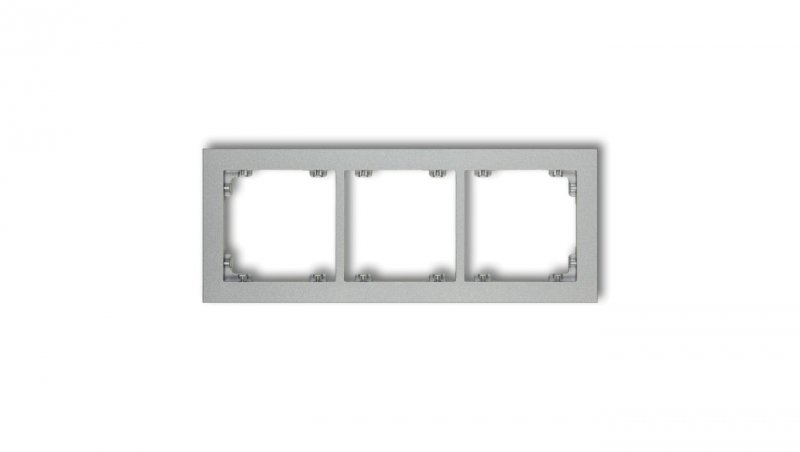 DECO Ramka potrójna srebrny metalik 7DR-3
