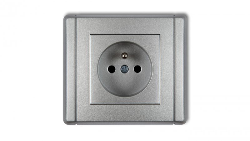 FLEXI Gniazdo pojedyncze z/u 2P+Z srebrny metalik 7FGP-1z