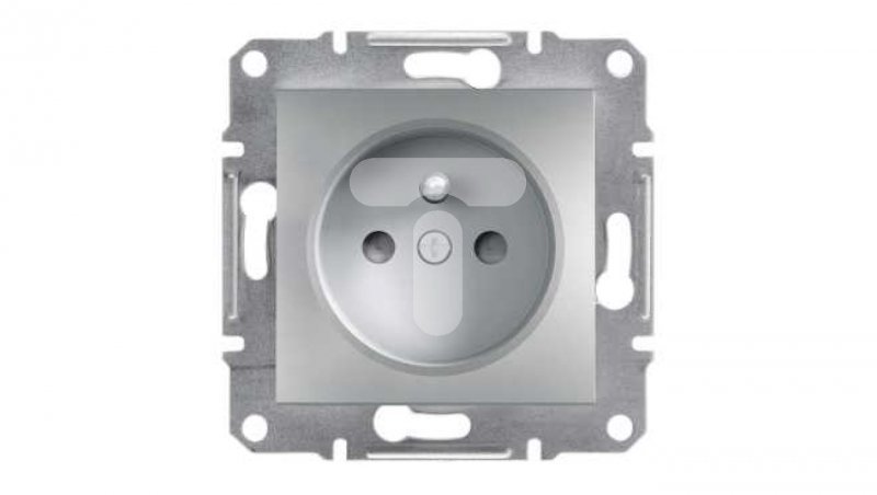 Asfora Gniazdo 2P+PE z przesł. bez ramki, aluminium EPH2800261