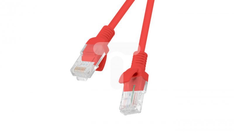 Kabel krosowy patchcord U/UTP kat.5e 0,25m czerwony PCU5-10CC-0025-R
