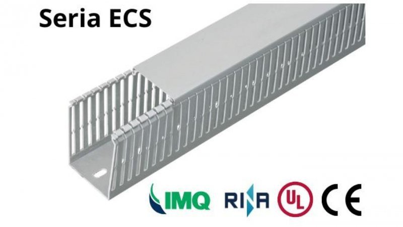 Korytko grzebieniowe z pokrywą ECS 40x100 szare ECS40100 /2m/