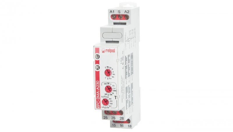 Przekaźnik czasowy 2P 1sek-10dni 230V AC 50/60 Hz wielofunkcyjny RPC-2MA-A230 863201