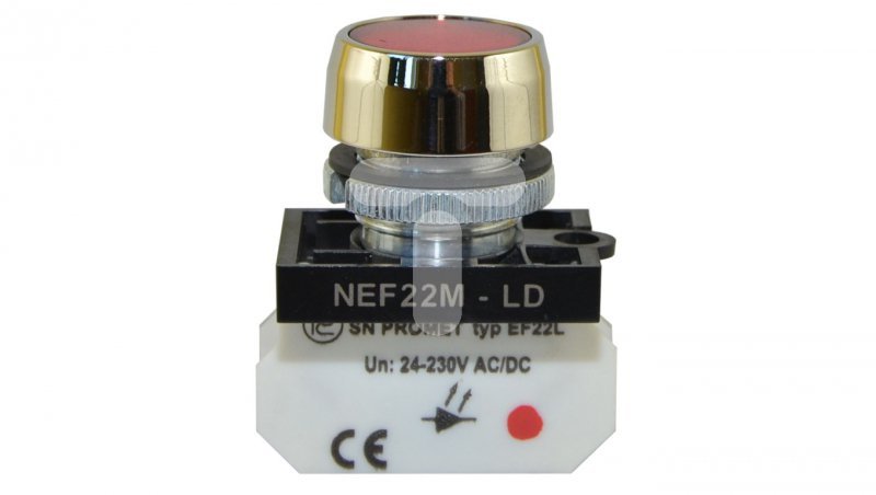 Lampka NEF22 metalowa płaska czerwona W0-LD-NEF22MLD C