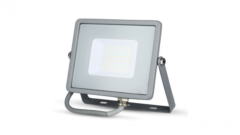 Naświetlacz VT-30 30W 30lm SMD IP65 FLOODLIGHT WITH SAMSUNG CHIP COLORCODE:6400K GREY BODY GREY GLASS 456