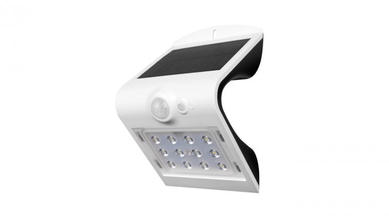 Lampa Solarna Ścienna LED z czujnikiem ruchu VT-767 1.5W 220lm Biało/Czarny IP65 8276