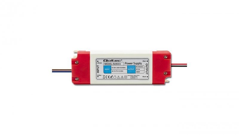 Qoltec Zasilacz impulsowy LED IP20 36W 12V 3A