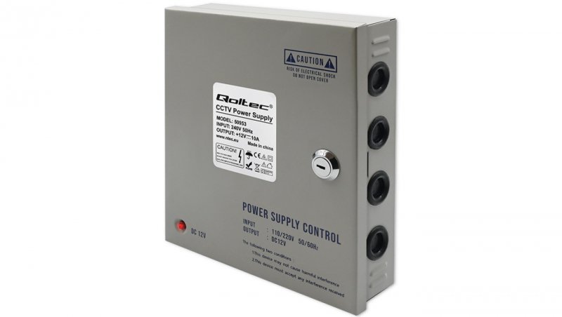 Qoltec Zasilacz impulsowy 12VDC 10A 120W 9 kanałów