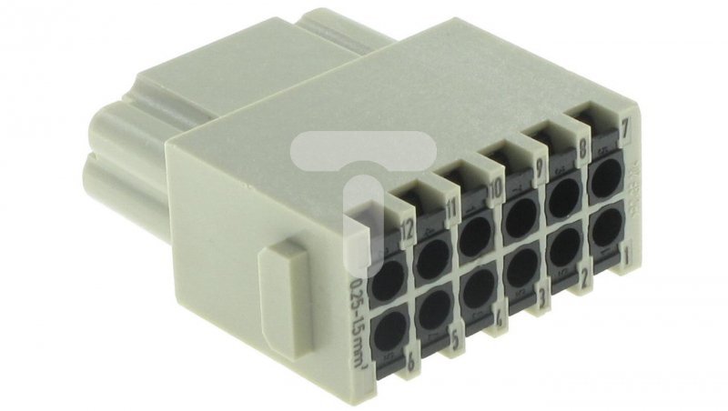 Moduł Han DD 12 pinów (Quick-Lock: 0,25-1,5 mm2) żeński 250V 10A Han Modular 09140122732