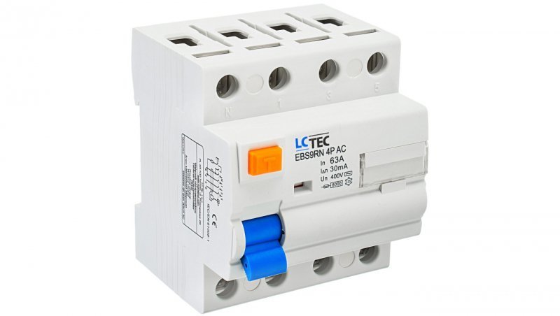 Wyłącznik różnicowoprądowy 4P 63A 30mA typ AC LC-Tec EBS9RN-4P/30/63/AC LCTEC-EBS9RN-4P/30/6