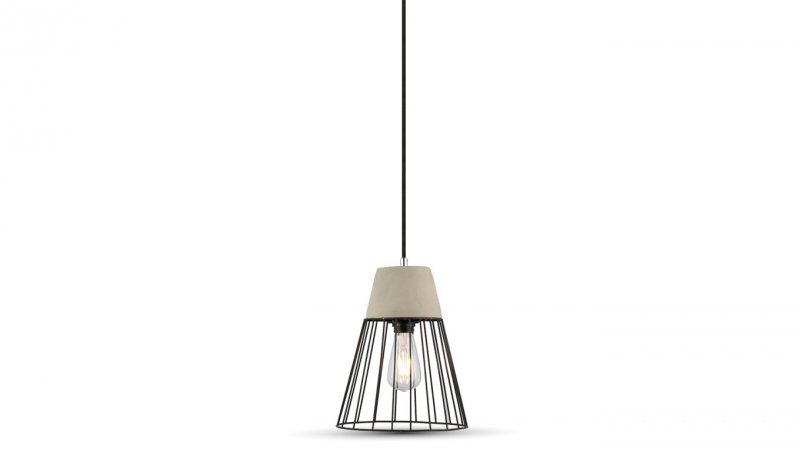 Lampa Wisząca VT-7253 E27 Concrete+Mesh 3848