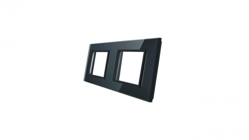 Livolo PODWÓJNA CZARNA RAMKA SZKLANA 150 x 80mm GPF-2-62