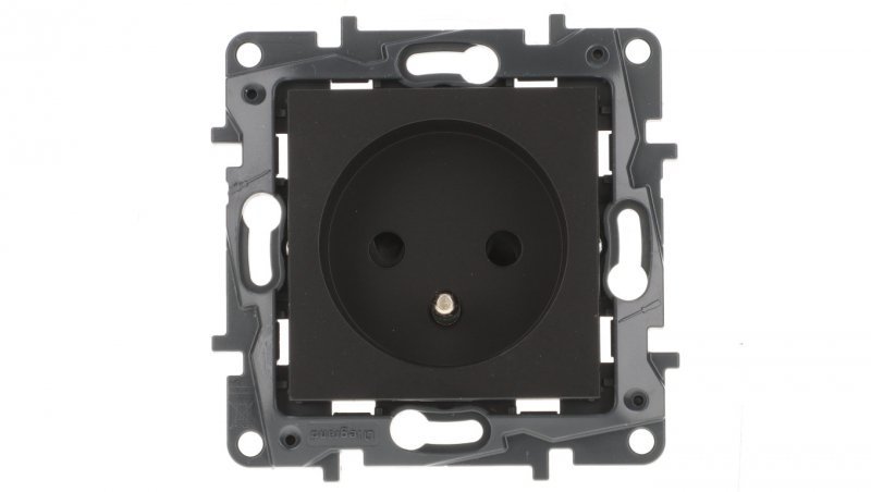 Niloe Step - gniazdo zasilające 2P+Z, zaciski automatyczne, z przesłoną- kolor czarny 863533