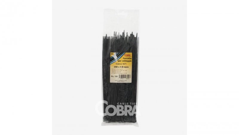 Opaska kablowa OPK 160x2,5 czarna UV COBRA /100szt./