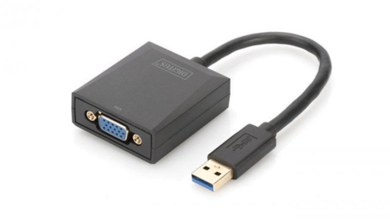 Adapter graficzny VGA 1080p FHD na USB 3.0 aluminiowy czarny DA-70840