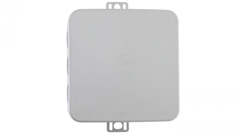 Puszka n/t hermetyczna pusta 85x85x38mm IP54 z dławicą zintegrowaną szara N6 samogasnąca bezhalogenowa 83006002