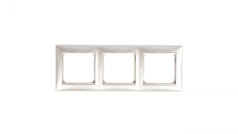 VALENA Ramka potrójna pozioma aluminium 770153