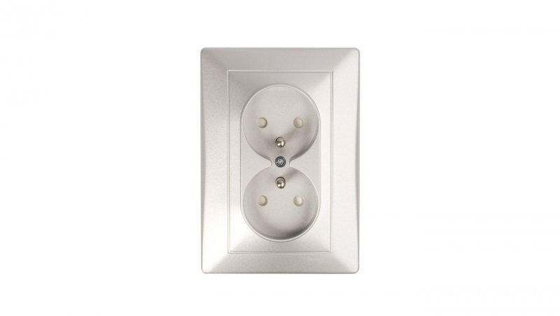 Sedna Gniazdo podwójne z/u 16A IP20 aluminium SDN2800660