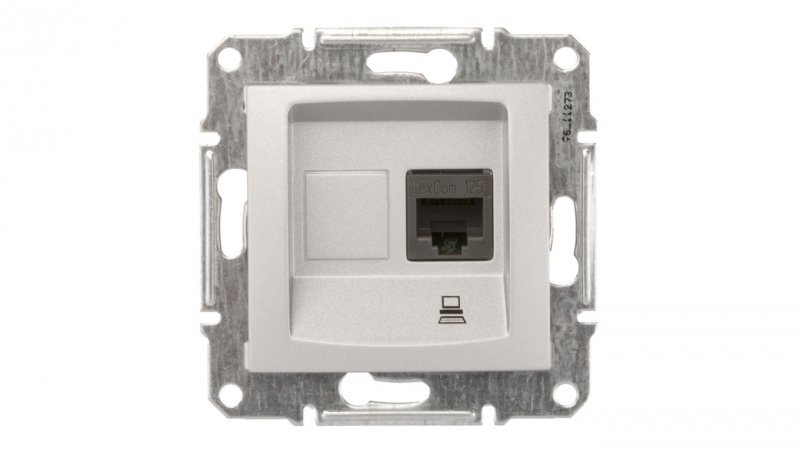 Sedna Gniazdo komputerowe pojedyncze RJ45 kat.5e UTP aluminium SDN4300160