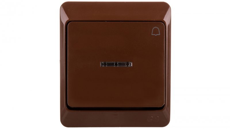 Hermes Przycisk dzwonek mechanizm z pełną obudową brązowy IP44 przycisk 1x ŁNT-1D+n 0347-06