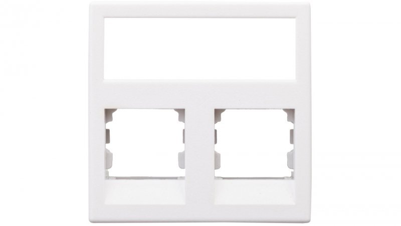 Simon Connect Płytka K45 gniazda teleinformatycznego podwójnego 2xRJ płaska czysta biel KB076/9