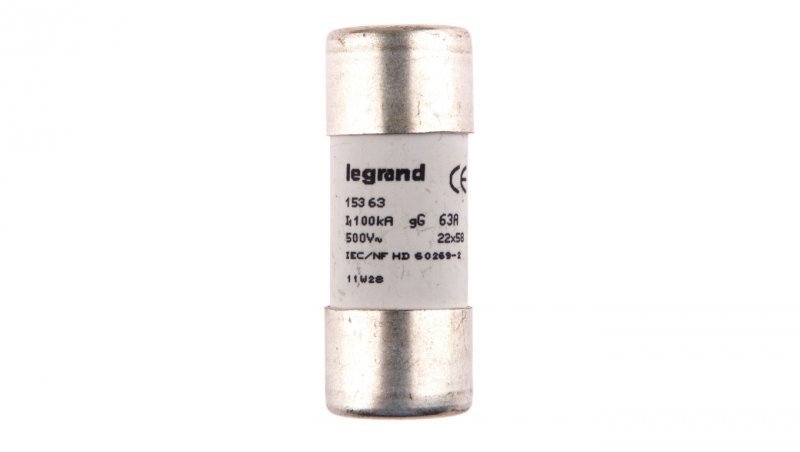 Wkładka bezpiecznikowa cylindryczna 22x58mm 63A gG (gL) 500V HPC 015363