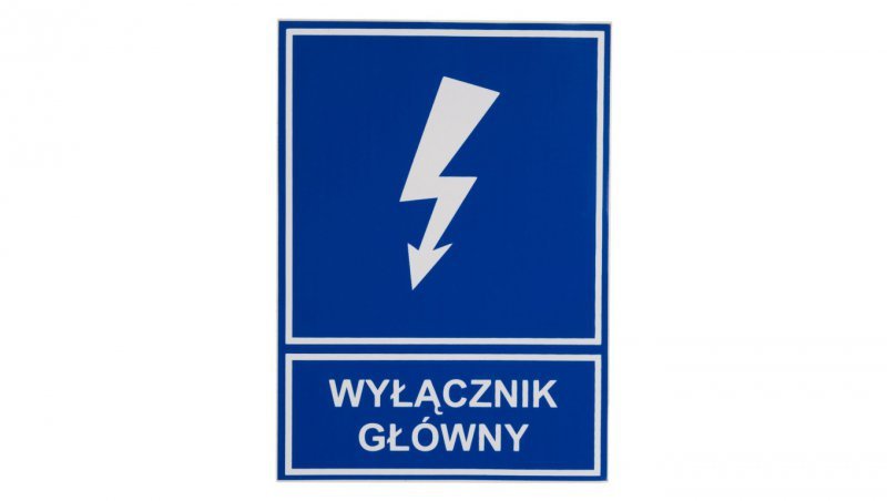 Tabliczka /znak informacyjny/ TZI 105X148S /WYŁĄCZNIK GŁÓWNY/ E04TZ-01041130200 /10szt./