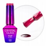 Top Hybrydowy MOLLYNAILS 10g Crystal Glass No Wipe Kolorowy Raspberry Pink