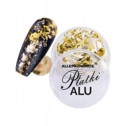 PYŁEK DO PAZNOKCI METALICZNE PŁATKI ALU NR 12 GOLD