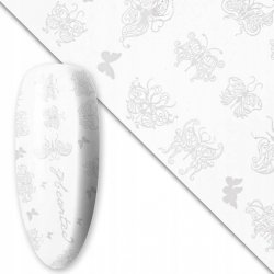 Folia transferowa zdobień paznokci MOTYLE KWIATY 1