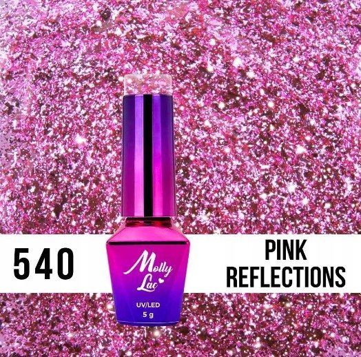 Lakier hybrydowy Molly Nails Luxury Glam Pink Reflections 8g Nr 540
