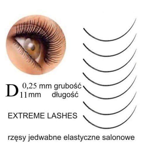 Rzęsy jedwabne salonowe Extreme lashes D 0,25 11mm