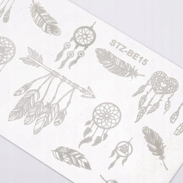 BLASZKA DO STEMPLI stempelków zdobienia paznokci łapacz snów STZ-BE15