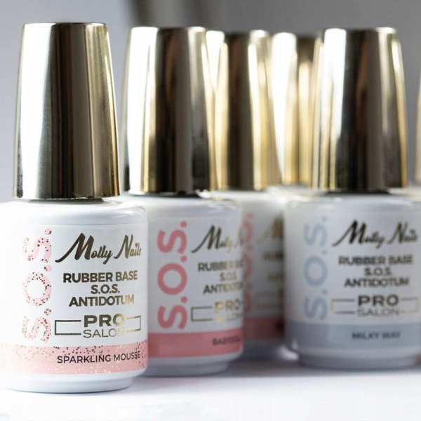Baza Kauczukowa MOLLYNAILS 15g S.O.S. Antidotum Pro Salon Milky Blush
