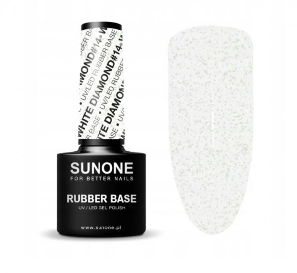 Baza hybrydowa Sunone Rubber Base White Diamond #14 5 ml