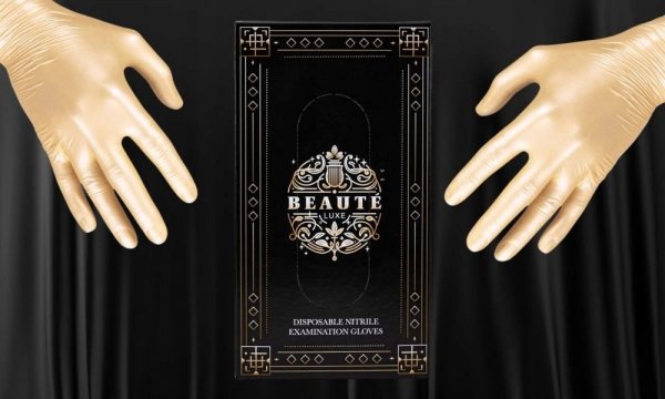 Beaute Luxe Pearl rękawiczki nitrylowe ochronne złote 50 sztuk Gold roz. S