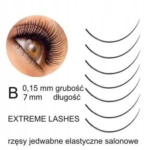 Rzęsy jedwabne salonowe Extreme lashes B 0,15 7 mm