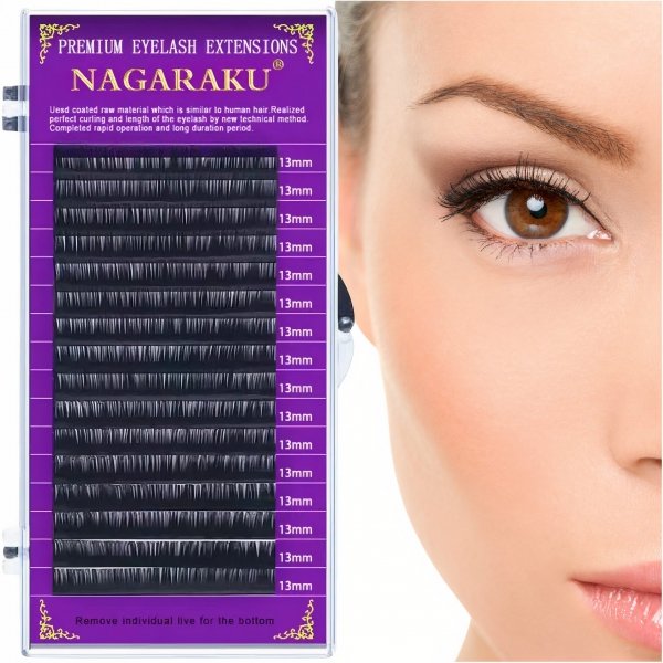 Rzęsy do przedłużania Nagaraku 0,1 10 mm skręt D czarne