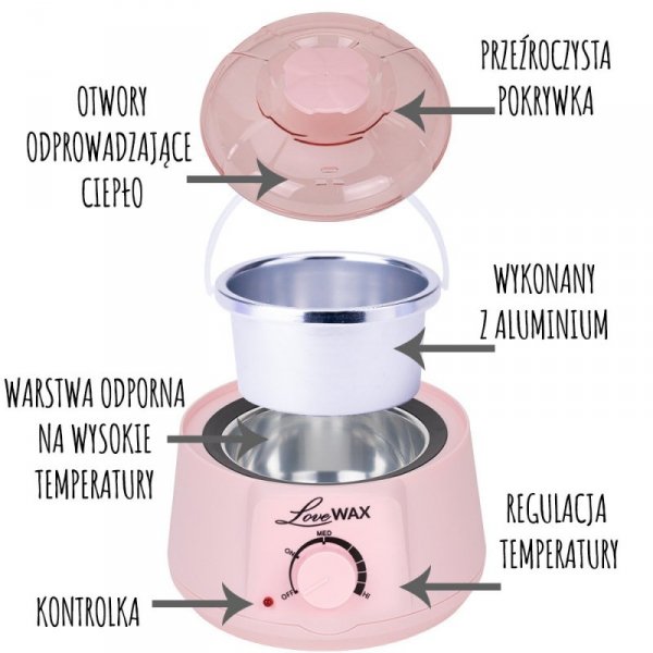 Podgrzewacz do wosku LoveWax AX300 różowy 200W 500 ml