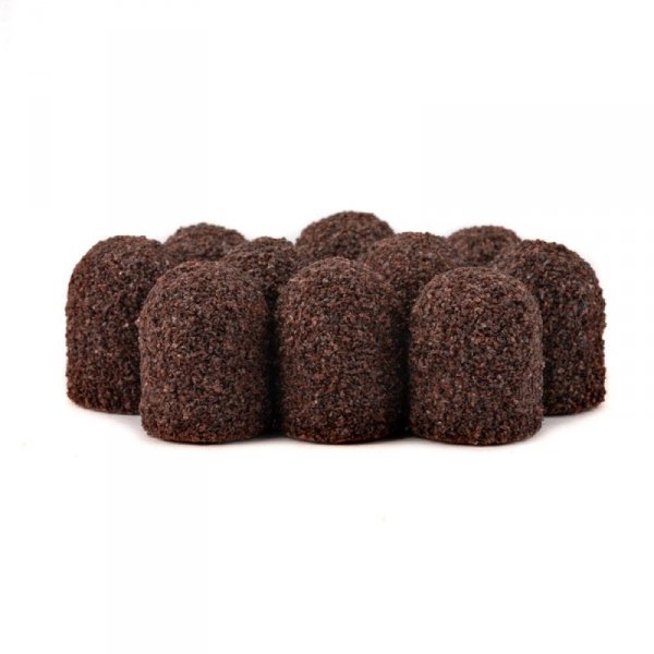 Kapturki do pedicure 10 mm gradacja 60 10 szt AlleMed Brązowy Brown