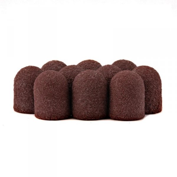 Kapturki do pedicure 13 mm gradacja 180 10 szt AlleMed Brązowy Brown