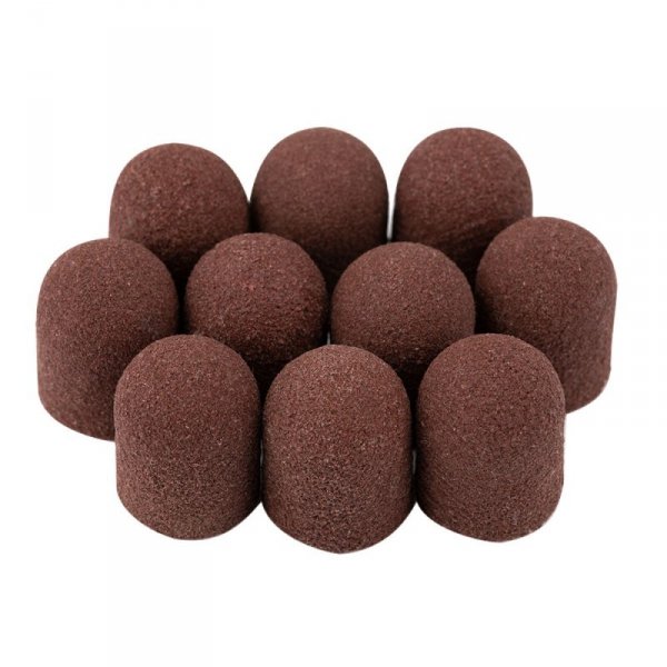Kapturki do pedicure 13 mm gradacja 240 10 szt AlleMed Brązowy Brown