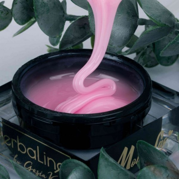 Żel budujący do paznokci HEMA/Di-HEMA Free z olejkiem z drzewa herbacianego MollyLac HerbaLine Sugar Pink by Gosia Kruś 50g