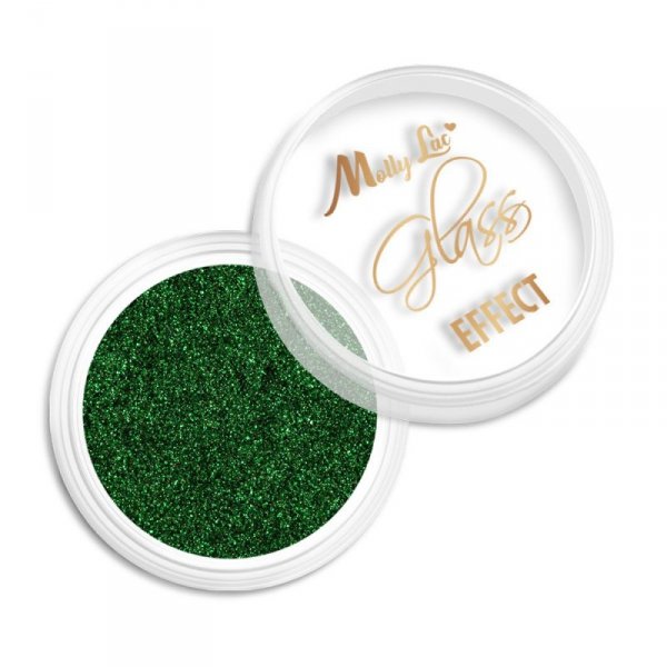 Pyłek lustrzany efekt do zdobień paznokci MollyLac Glass Effect Green Nr 9