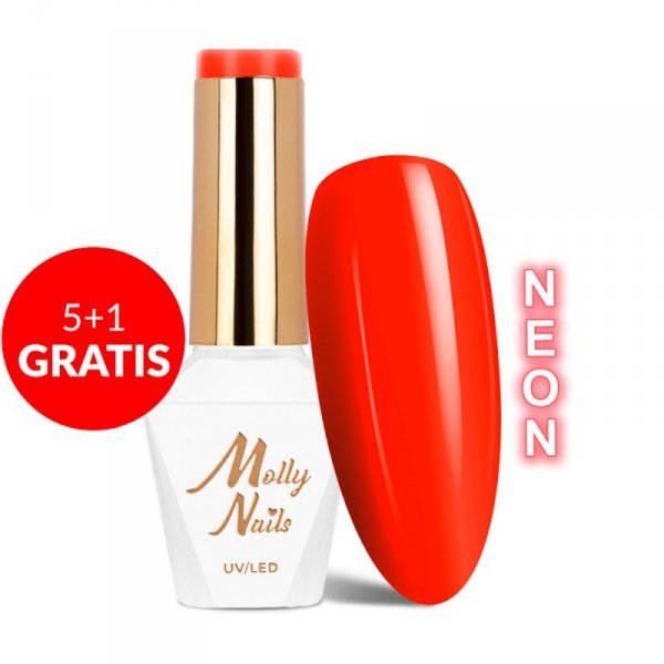 Lakier hybrydowy Molly Nails Neons Dark Orange HEMA/Di-HEMA Free 8g Nr 73