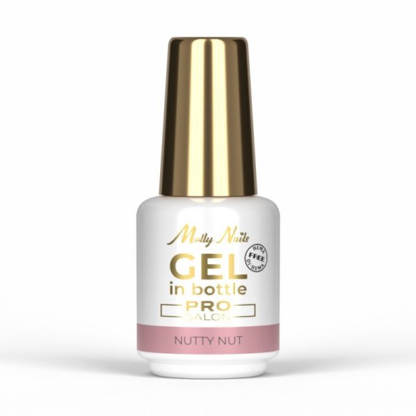 Żel do paznokci w butelce z pędzelkiem Gel in Bottle Molly Nails Pro Salon Nutty Nut HEMA/Di-HEMA Free 15g
