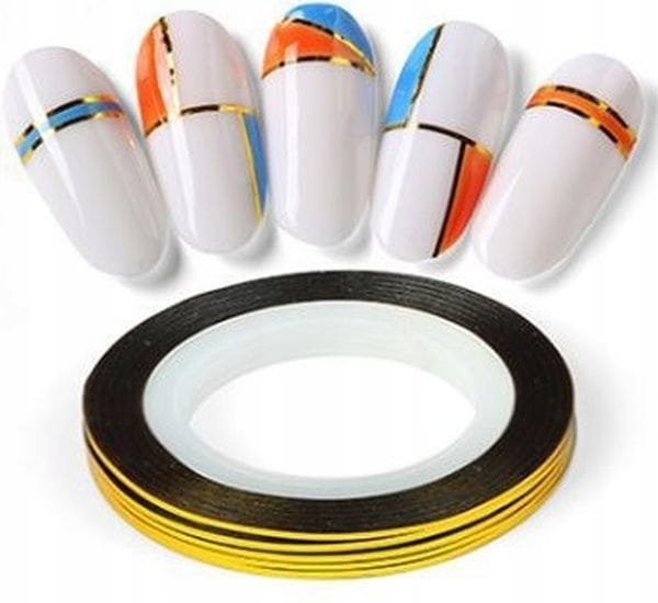 Tasiemka Taśma Nitka Do Zdobień Paznokci Cienka GOLD Złota