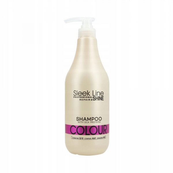 Szampon Sleek Line COLOUR z jedwabiem do włosów farbowanych Stapiz 1000ml