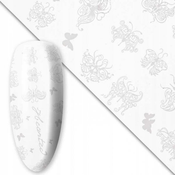 Folia transferowa zdobień paznokci MOTYLE KWIATY 1