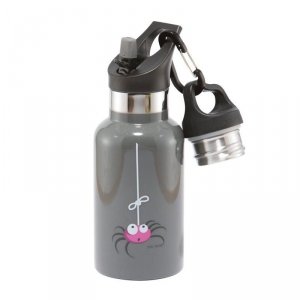  Butelka termiczna ze słomką ze szlachetnej stali nierdzewnej - Szary - Pająk/Spider