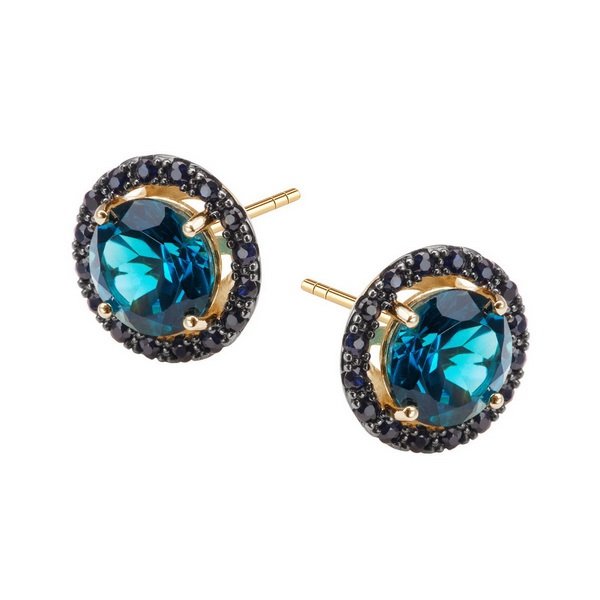Kolczyki Złoto Topaz London Blue KZD6010
